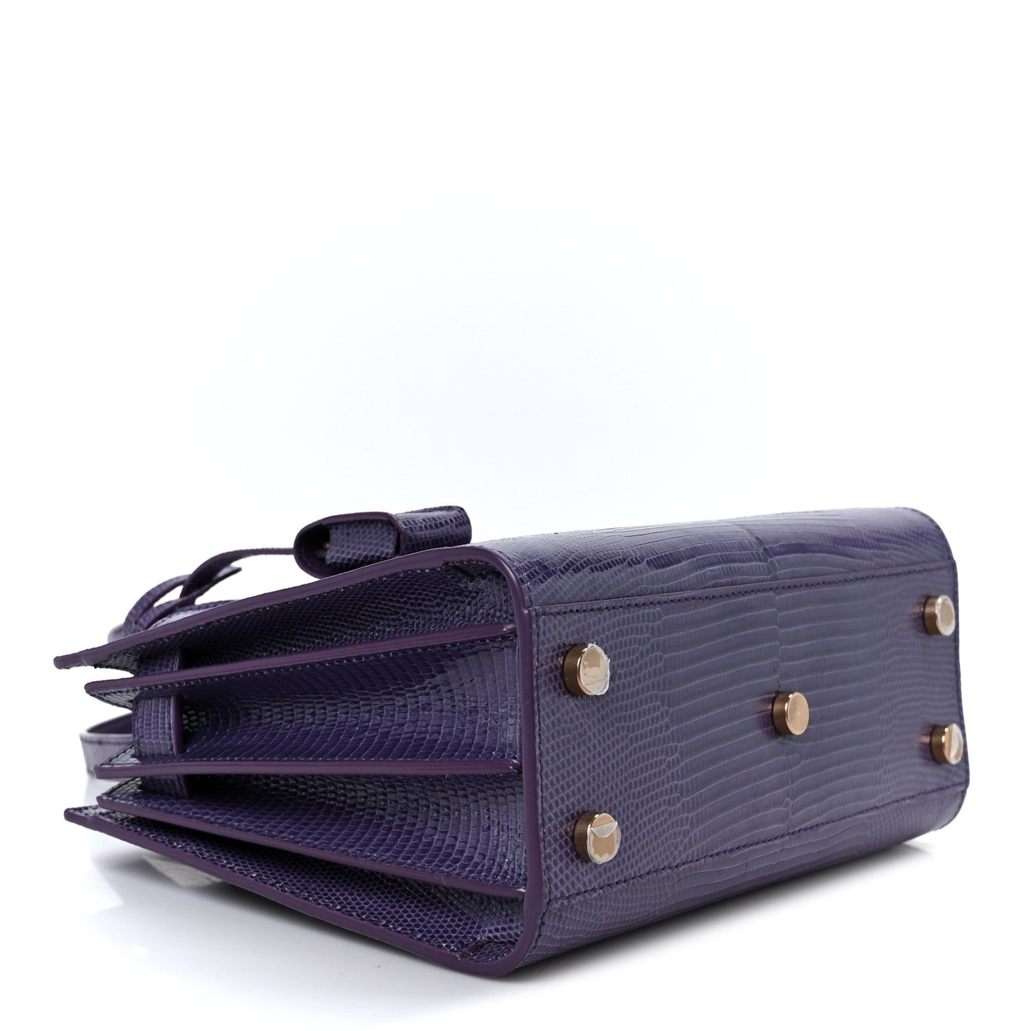 Saint Laurent Lizard Calfskin Embossed Nano Sac De Jour Bright Bright Lilas 3 of 9