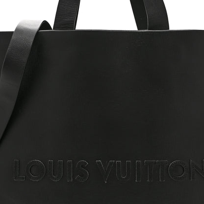 Louis Vuitton Calfskin Shopper Tote MM Black 7 of 9