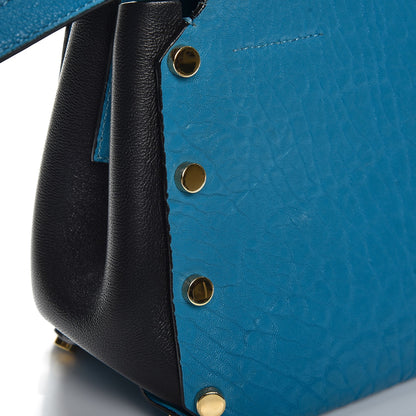 Jimmy Choo Nappa Grainy Leather Studded Lockett Shoulder Bag Robot Blue Black 8 of 10