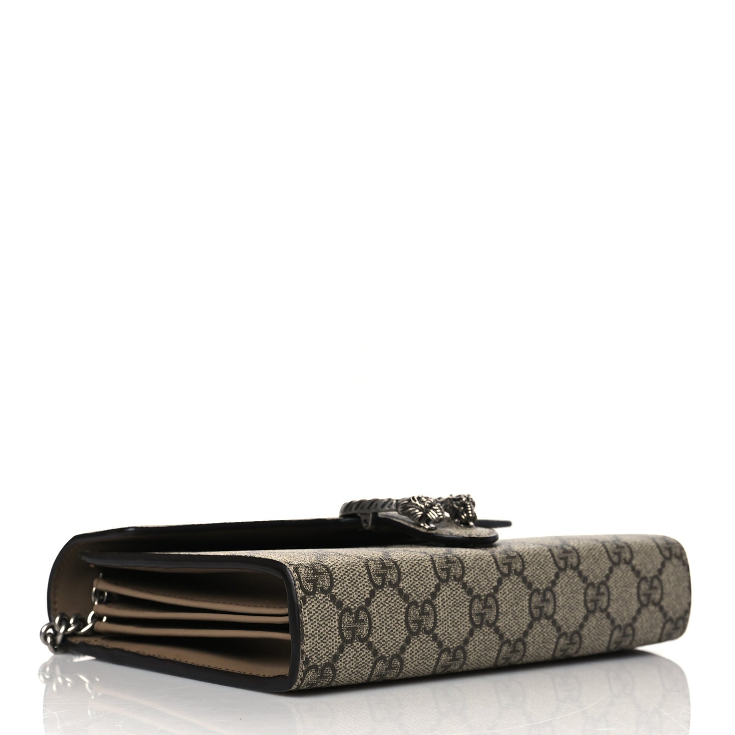 GG Supreme Monogram Mini Dionysus Chain Wallet Beige Taupe