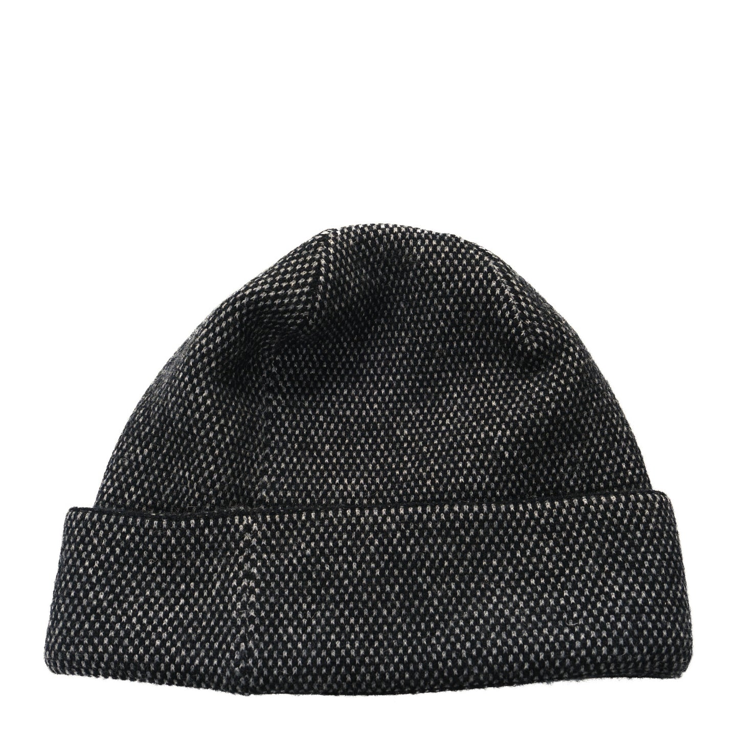 Cashmere Wool CC Beanie Hat Black Grey