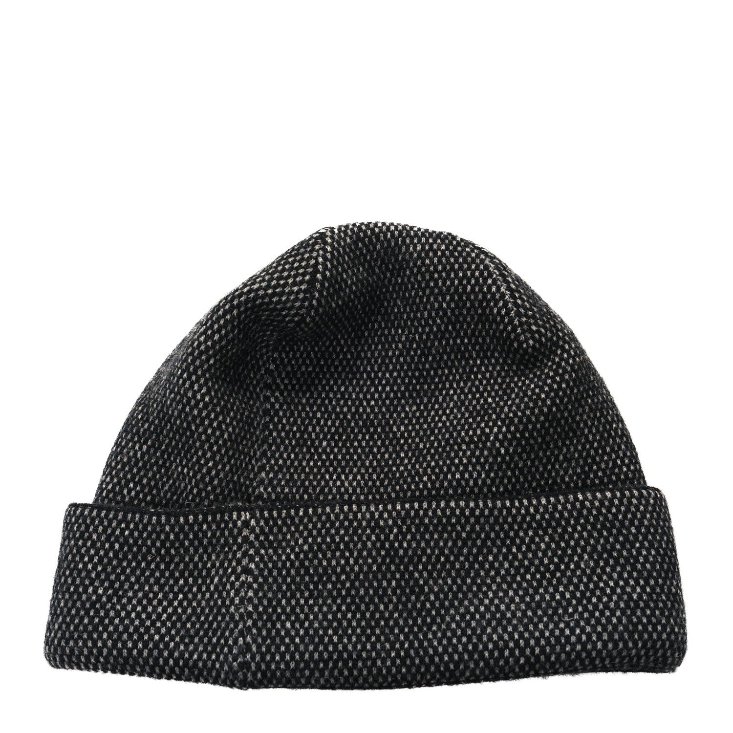 Chanel Cashmere Wool CC Beanie Hat Black Grey 2 of 4