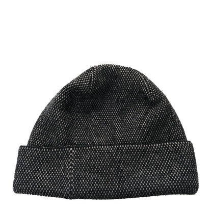 Chanel Cashmere Wool CC Beanie Hat Black Grey 2 of 4
