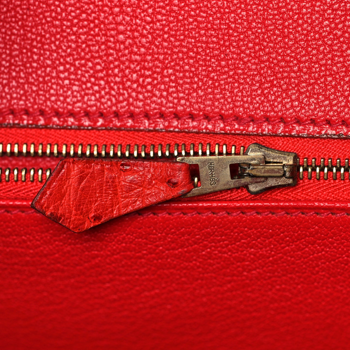 Ostrich Birkin 30 Rouge Vif