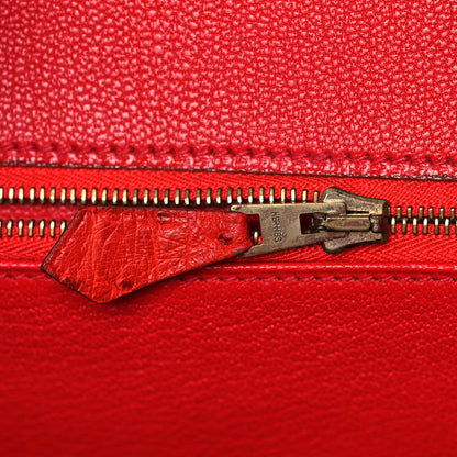 Hermes Ostrich Birkin 30 Rouge Vif 19 of 33