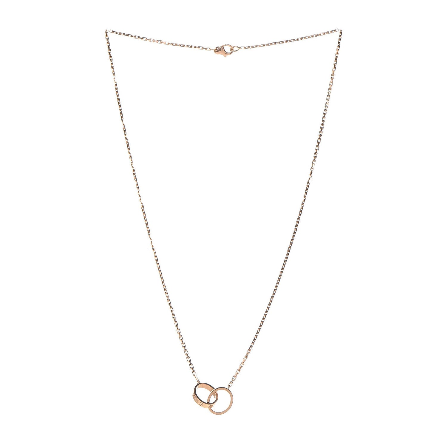 18K Pink Gold Diamond Interlocking LOVE Necklace