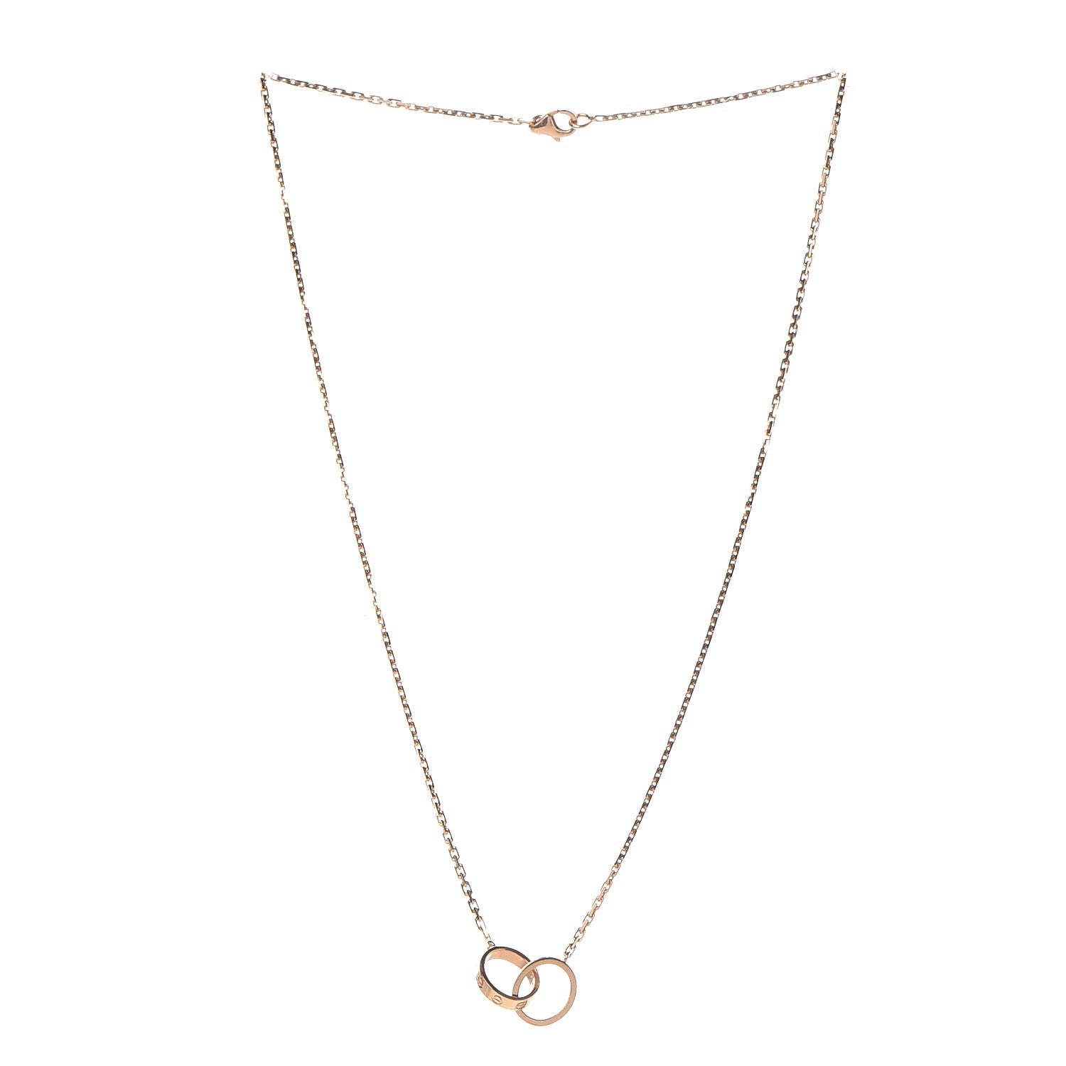 Cartier 18K Pink Gold Diamond Interlocking LOVE Necklace 3 of 9