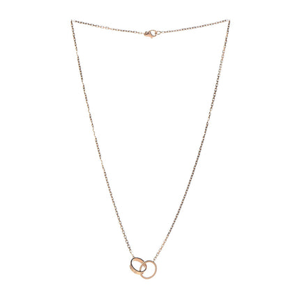 Cartier 18K Pink Gold Diamond Interlocking LOVE Necklace 3 of 9
