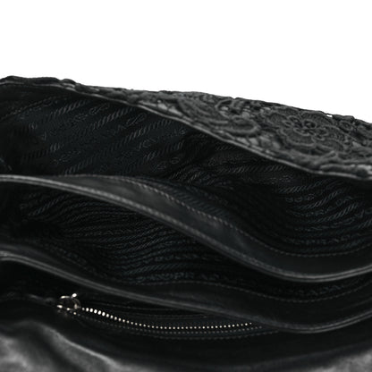 Prada Lace Pizzo S Baguette Black 5 of 13