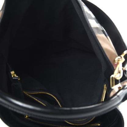 Burberry House Check Bridle Calfskin Medium Gosford Hobo Black 5 of 18