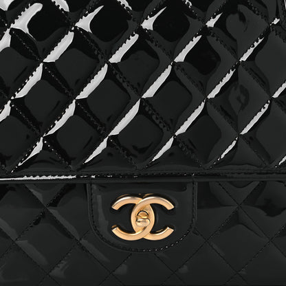Chanel Patent Quilted Large School Memory Top Handle Flap Black 8 of 11