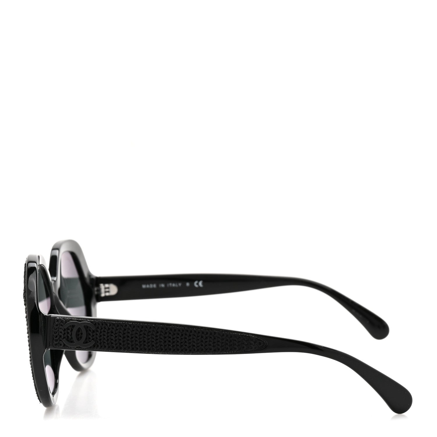 Chanel Acetate Sequin Round Sunglasses 5451 Black 3 of 8