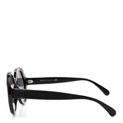 Chanel Acetate Sequin Round Sunglasses 5451 Black 3 of 8