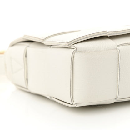 Bottega Veneta Grained Calfskin Maxi Intrecciato Cassette Crossbody Bag White 10 of 11