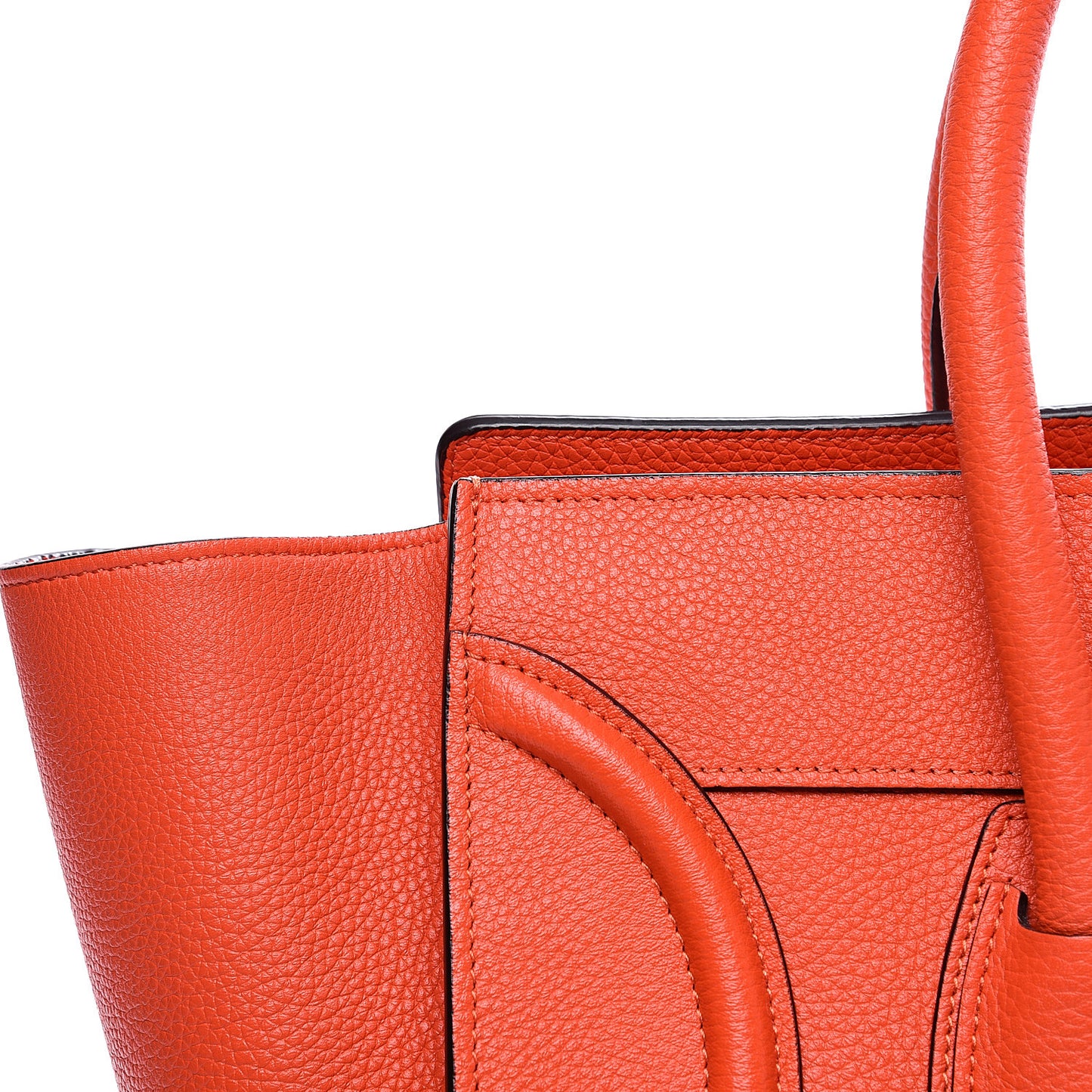 Drummed Calfskin Mini Luggage Vermillion