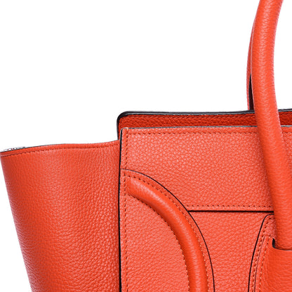 Celine Drummed Calfskin Mini Luggage Vermillion 10 of 10