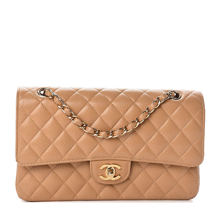 Chanel Caviar Quilted Medium Double Flap Beige 1 of 11