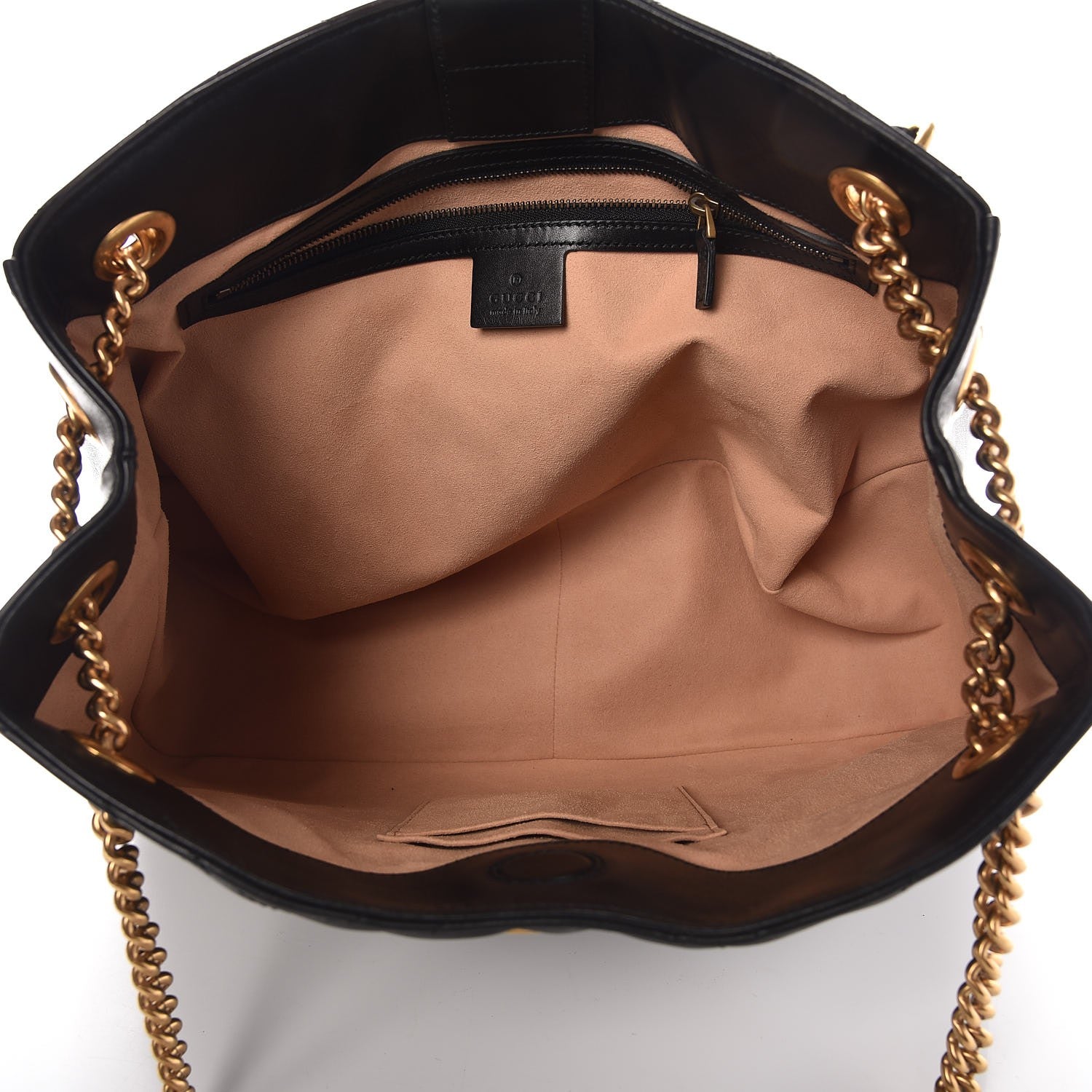Gucci Calfskin Matelasse Medium GG Marmont Shoulder Tote Bag Black 5 of 8