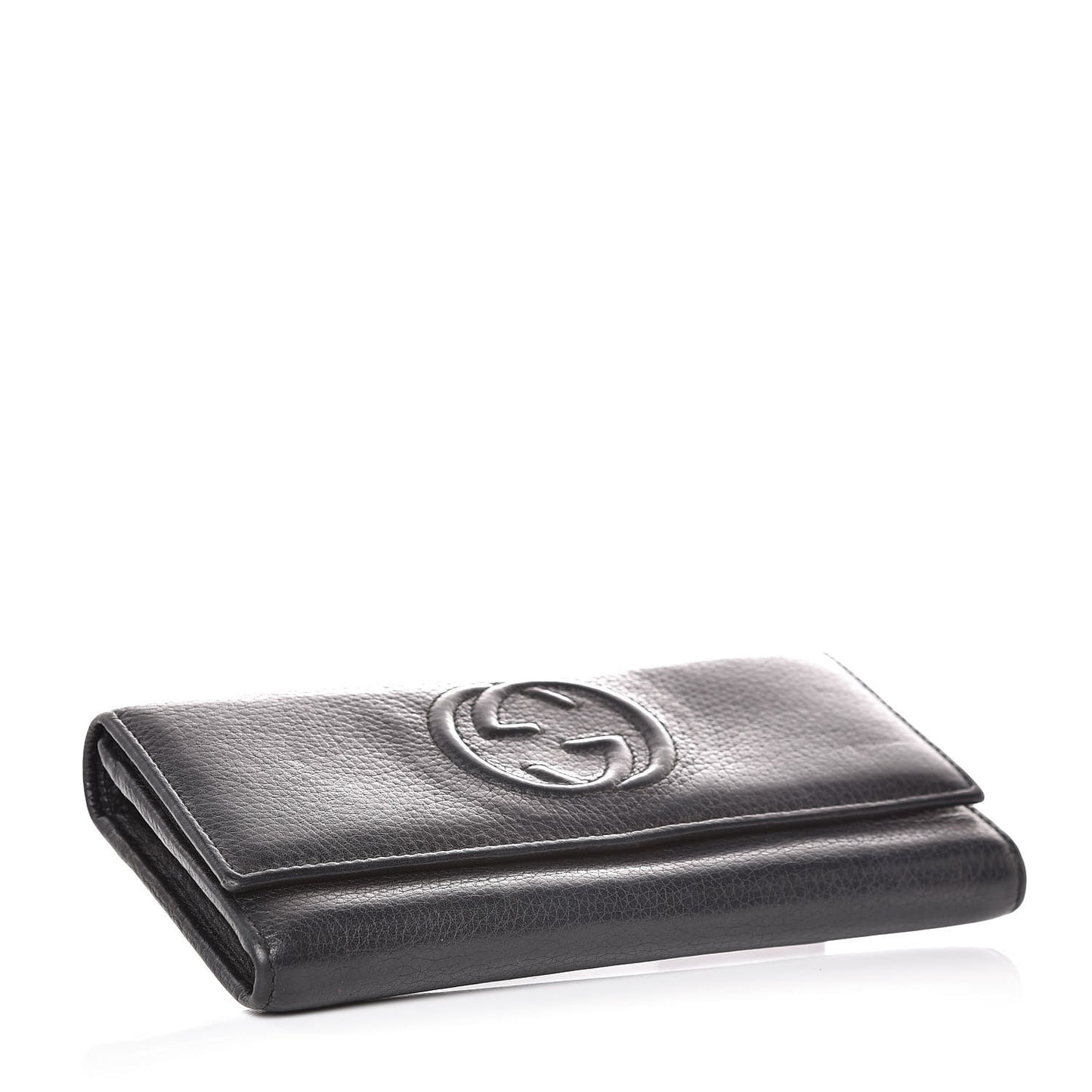 Pebbled Calfskin Large Soho Continental Wallet Black