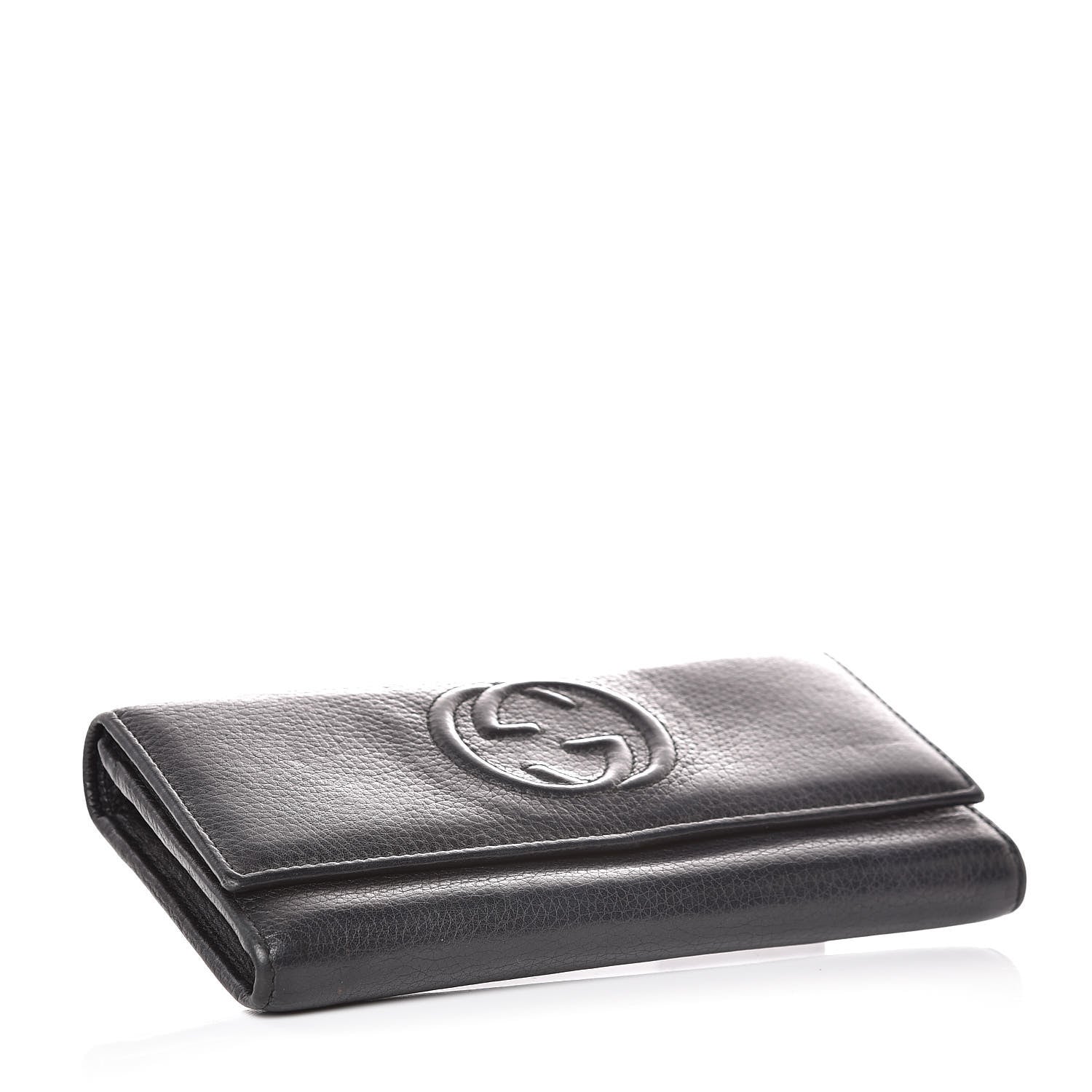 Gucci Pebbled Calfskin Large Soho Continental Wallet Black 4 of 8