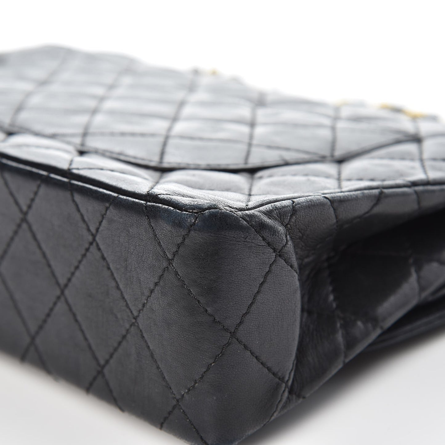 Lambskin Quilted Medium Double Flap Black
