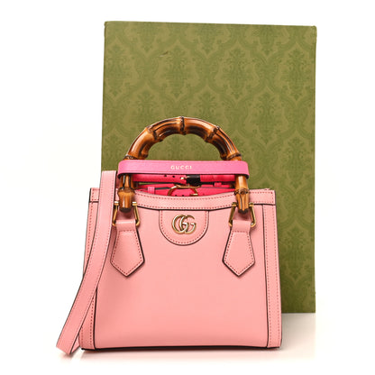 Gucci Wonka Grain Calfskin Mini Diana Tote Bag Wild Rose Fuxia Fluo 11 of 11