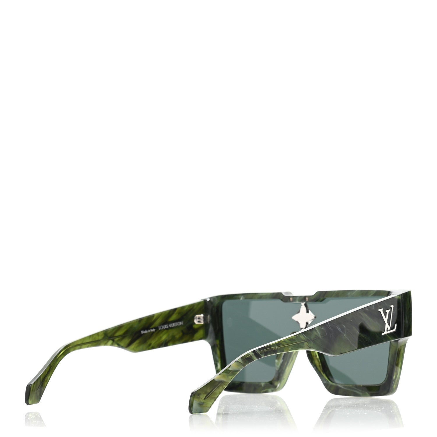 Louis Vuitton Acetate Marble Effect Swarovski Cyclone Sunglasses Z1552W Green 4 of 10