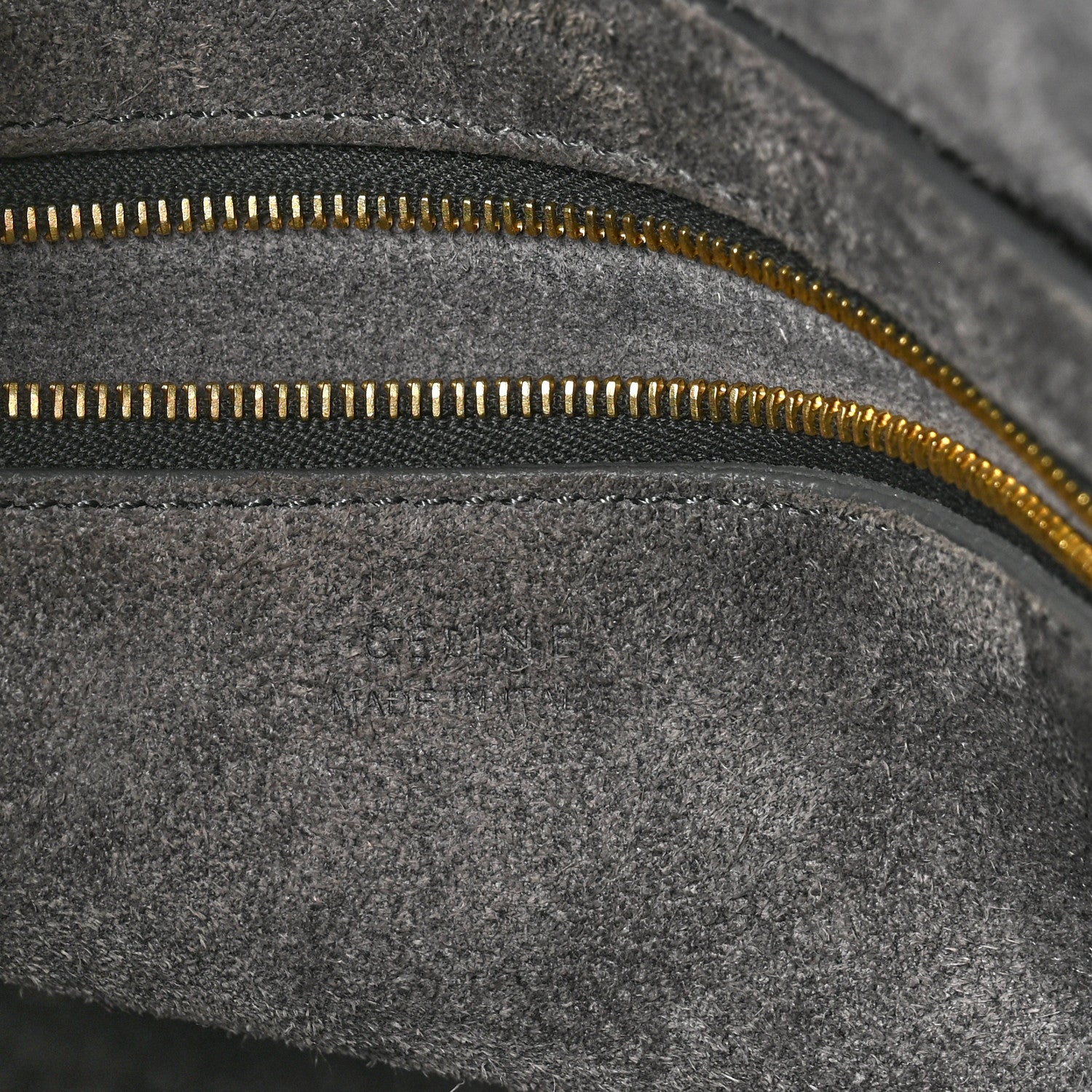 Celine Soft Grained Calfskin Sangle Bucket Bag Kohl 6 of 9