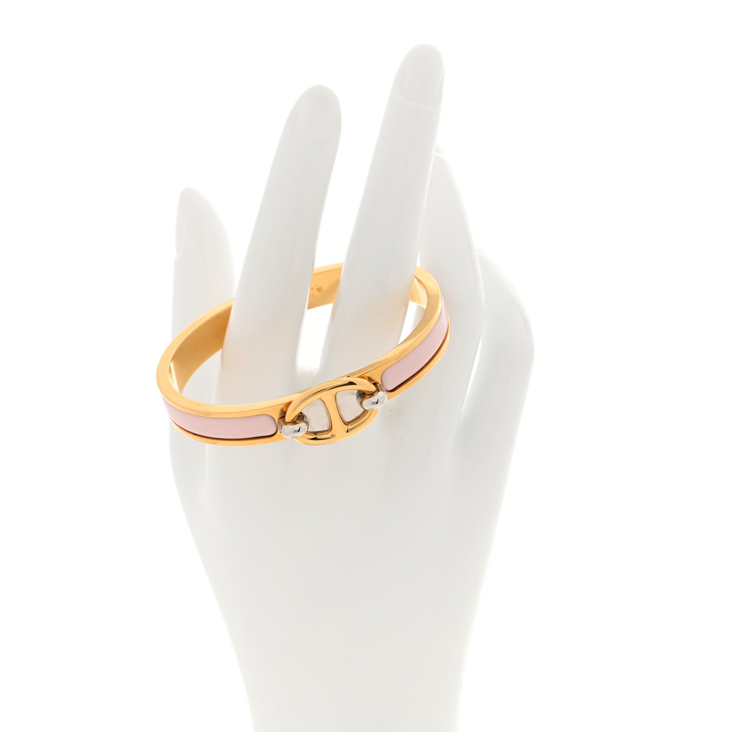 Hermes Enamel Mini Clic Chaine d'Ancre Bracelet PM Rose Candeur 2 of 5