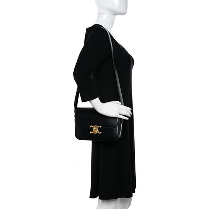 Celine Shiny Calfskin Medium Triomphe Black 2 of 12