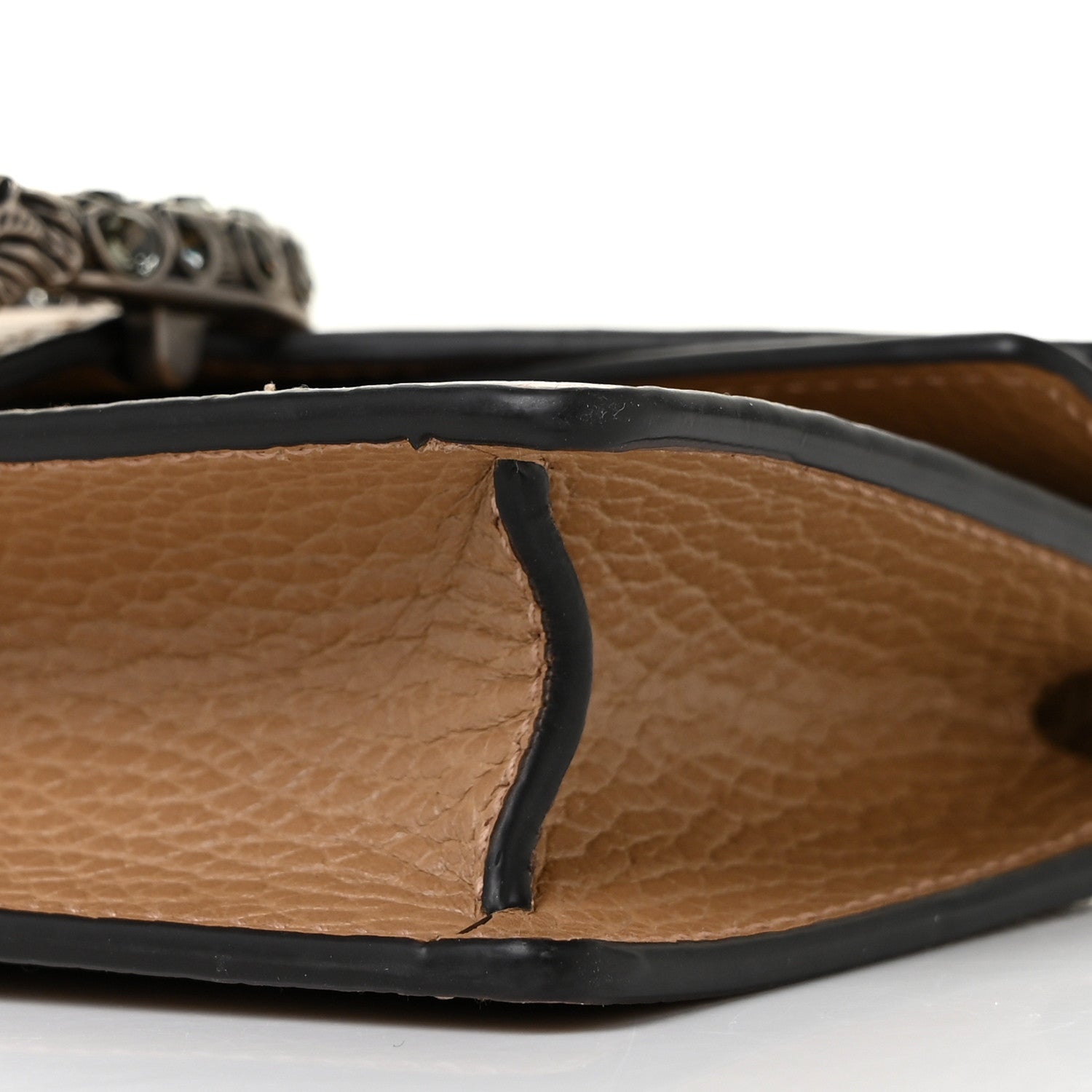 Gucci Dollar Calfskin Crystal Super Mini Dionysus Shoulder Bag Natural Tan Black Diamond 7 of 7