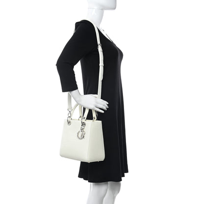 Christian Dior Patent Micro-Cannage Medium Lady Dior White 2 of 12