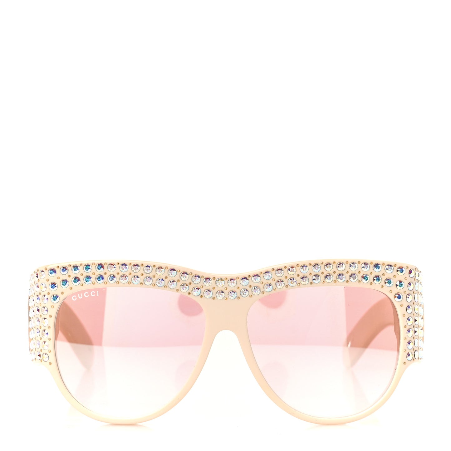 Acetate Crystal Oversize Hollywood Forever Sunglasses GG0144S Ivory