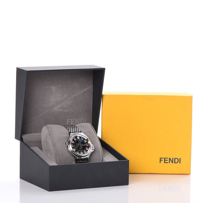 Fendi Stainless Steel Diamond Topaz 38mm Crazy Carats Rotating Gem Quartz Watch Black 7 of 7