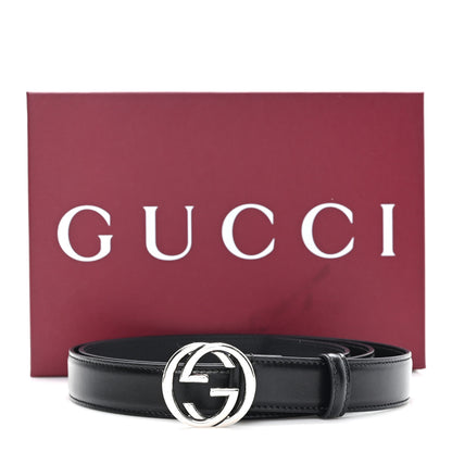 Gucci Plutone Calfskin Interlocking G 25mm Belt 105 42 Black 5 of 5