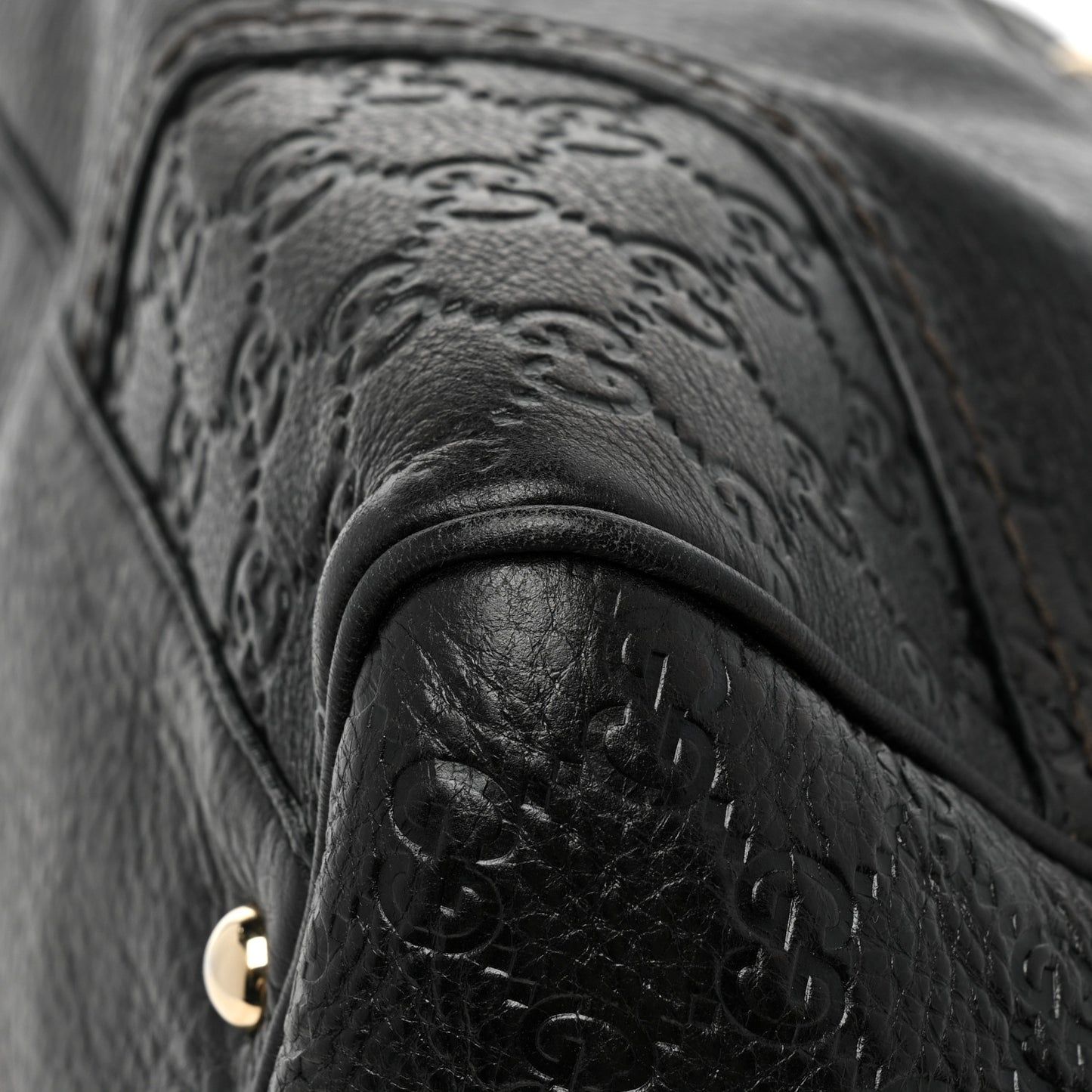 Guccissima Signoria Large Dome Bag Black