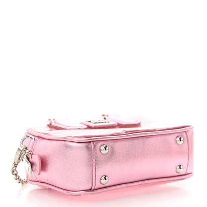 Miu Miu Metallic Nappa Plexi Vinyl Mini Top Handle Crossbody Rosa Mordore 4 of 10