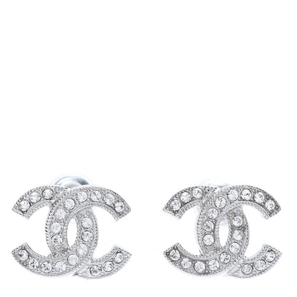 Chanel Crystal Mini Timeless CC Earrings Silver 1 of 4