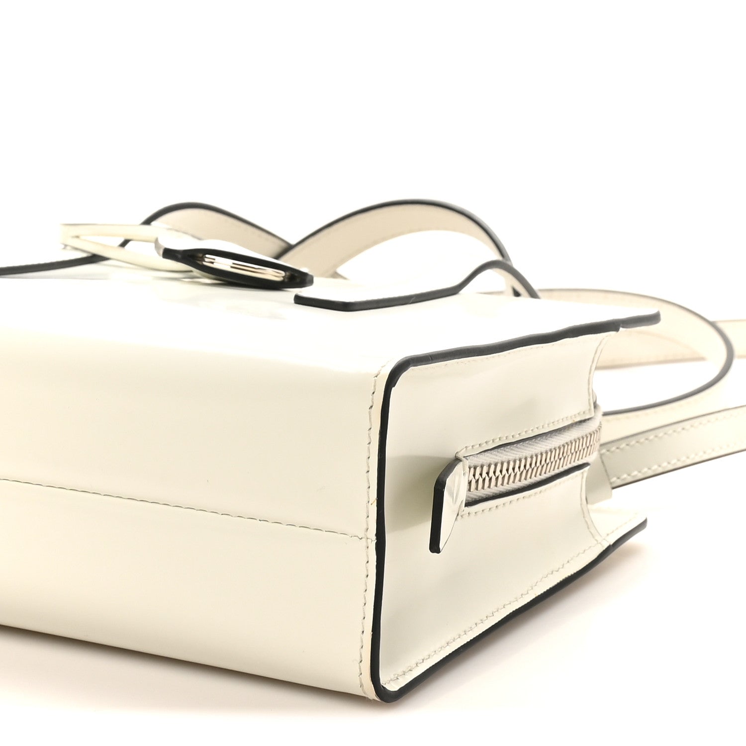 Prada Spazzolato Mini Re-Edition 1995 Double Handle Handbag White
