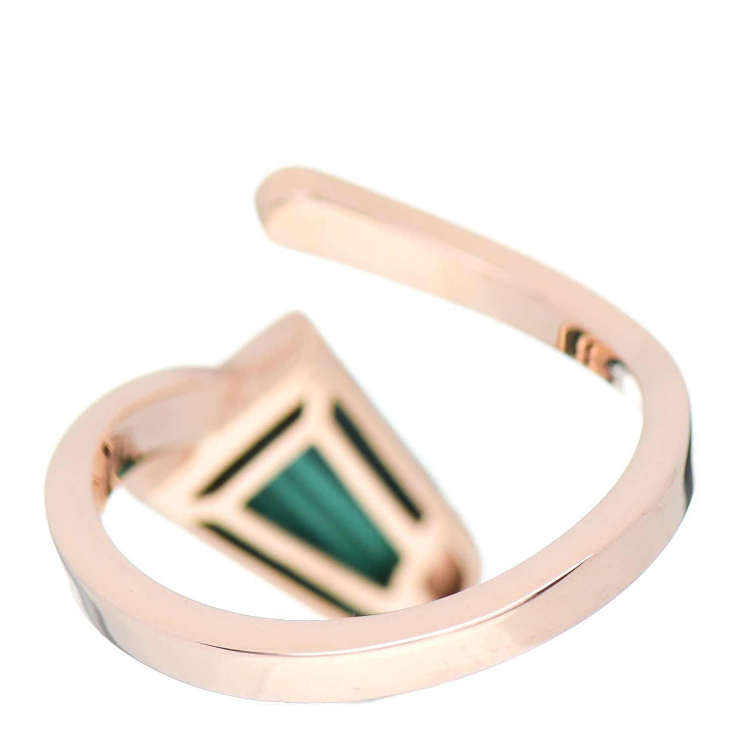 Bulgari 18K Rose Gold Malachite Diamond Gelati Ring 53 6.25 4 of 7