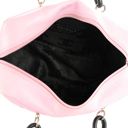 Chanel Calfskin Quilted Large Cambon Bowler Pink Black 7 of 9