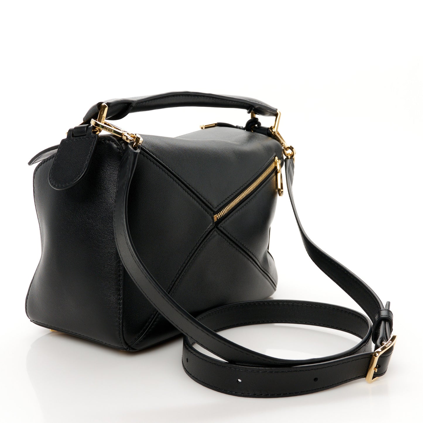 Nappa Lambskin Small Featherlight Puzzle Bag Black