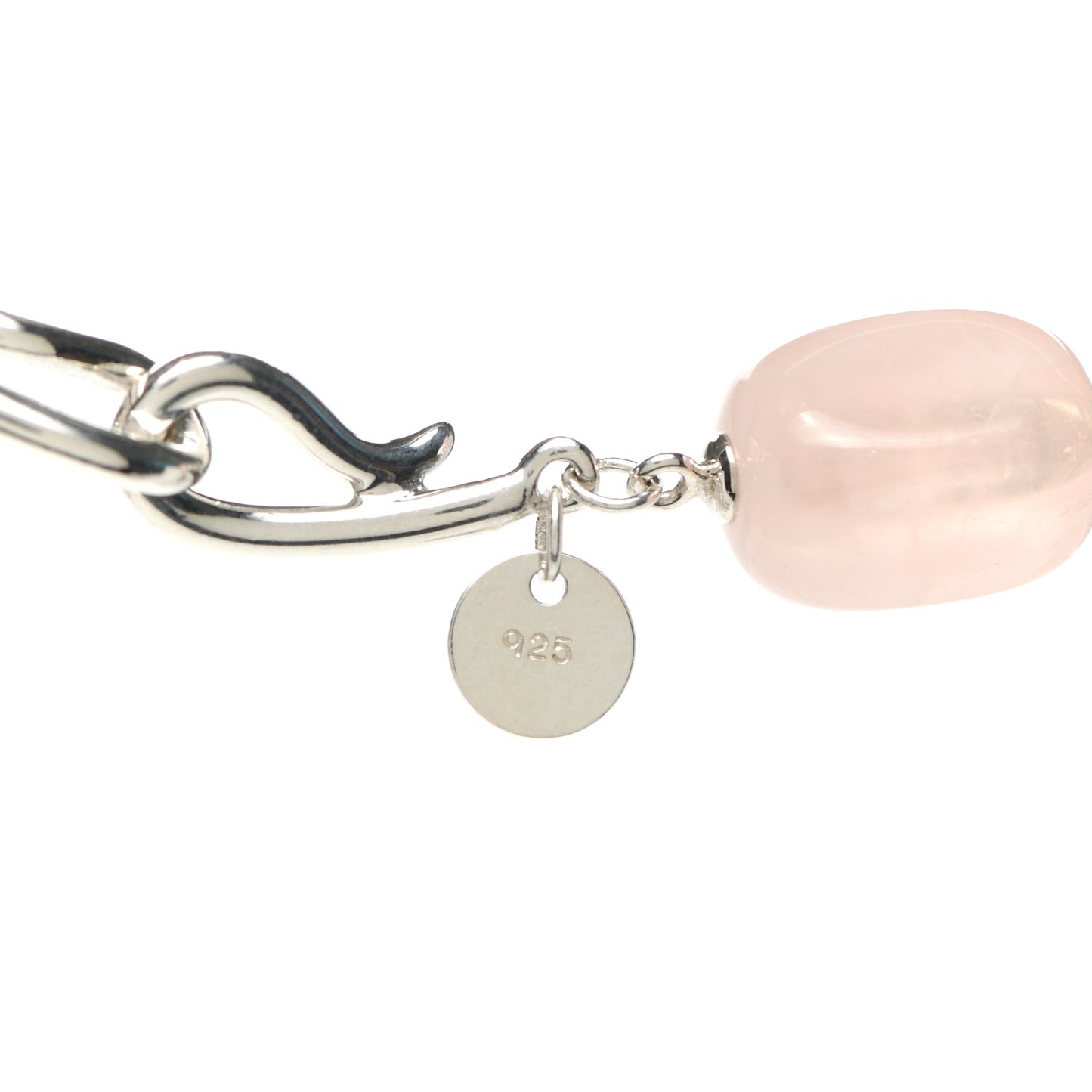 Sterling Silver Rose Quartz Twirl Necklace