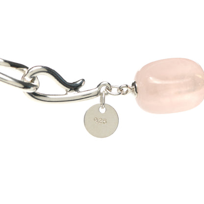 Tiffany Sterling Silver Rose Quartz Twirl Necklace 5 of 5