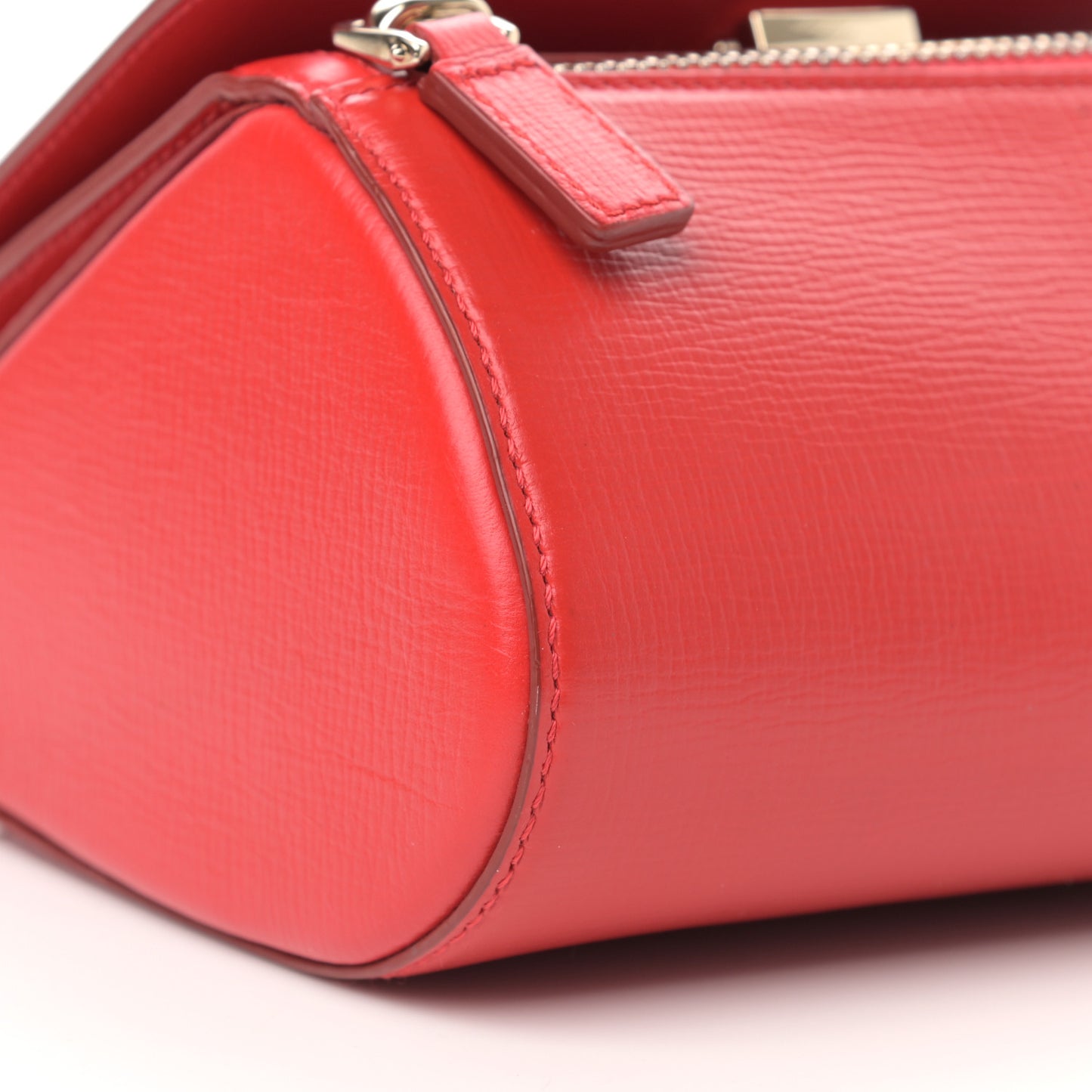Textured Calfskin Mini Pandora Box Crossbody Bag Red