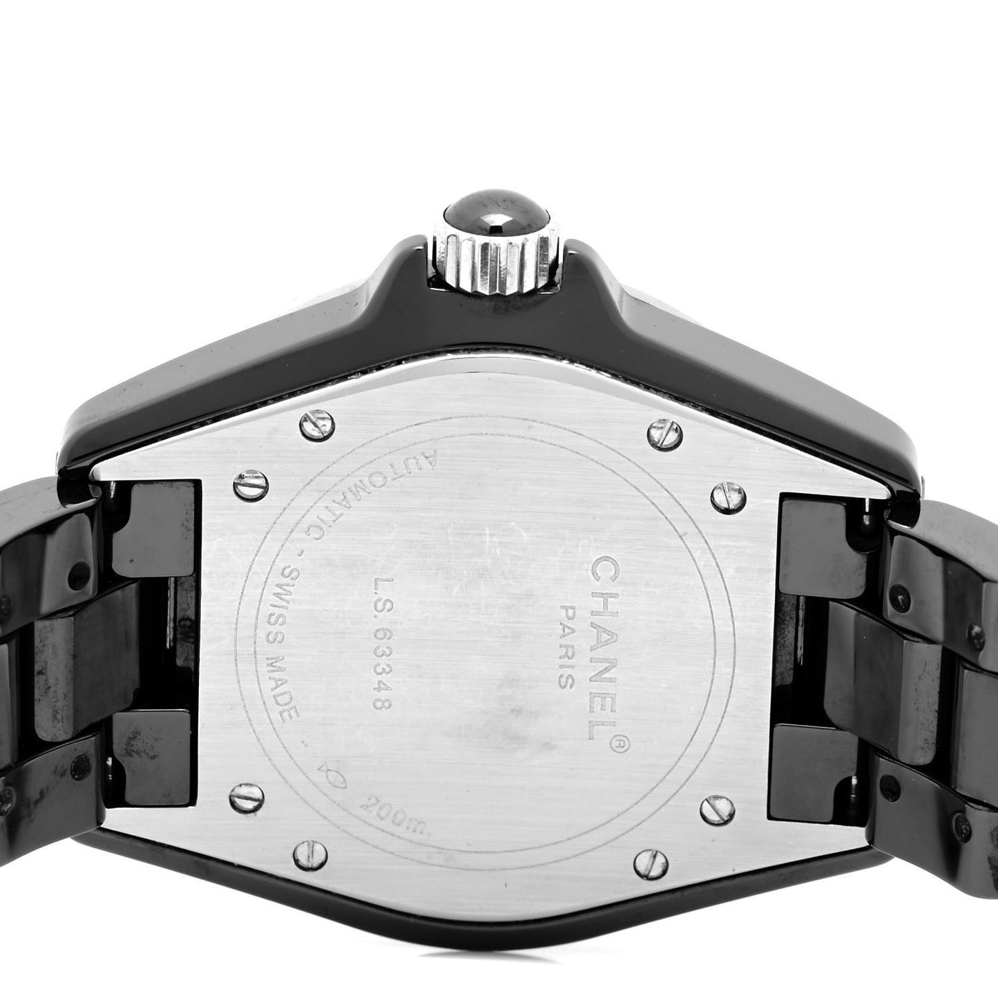 Stainless Steel Ceramic Diamond 38mm J12 Automatic Watch Black