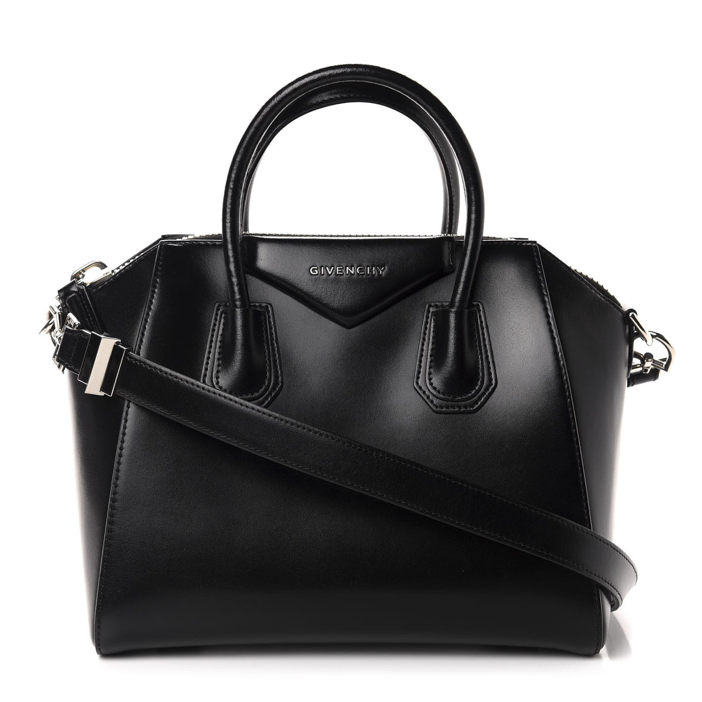 Shiny Lord Calfskin Small Antigona Black