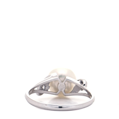 Mikimoto 18K White Gold Diamond Akoya Pearl 7.5mm Ring 49 5 3 of 6