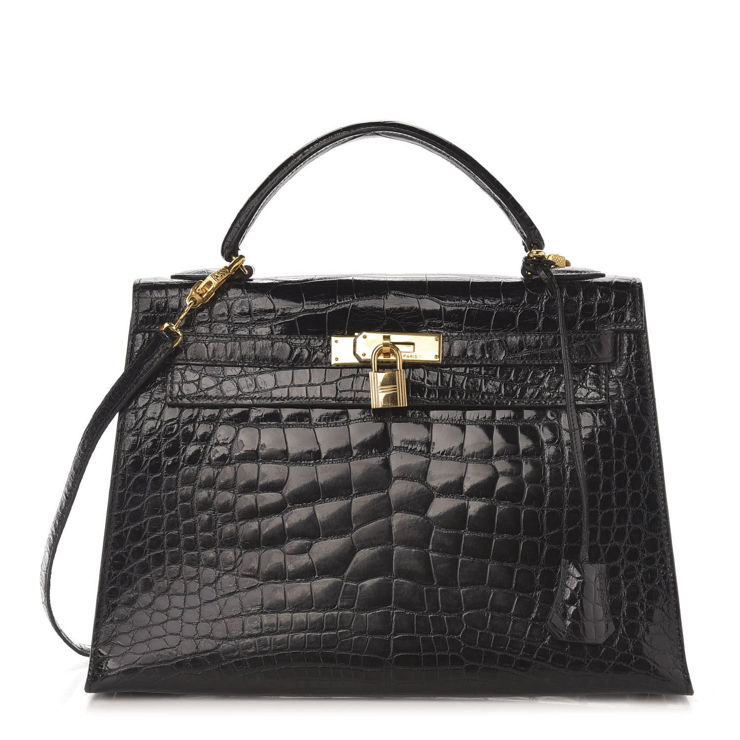 Shiny Crocodile Kelly Sellier 32 Black
