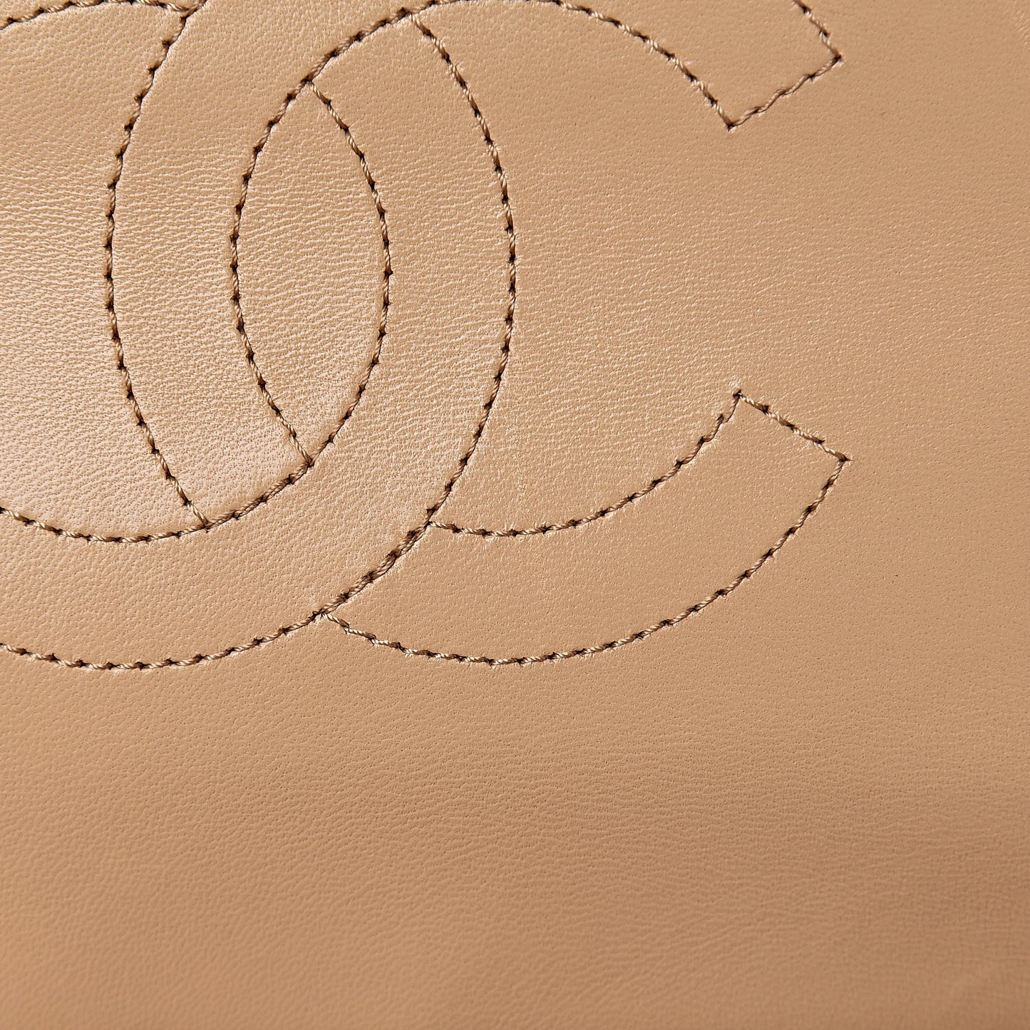 Lambskin Chevron Quilted Small Trendy CC Dual Handle Flap Bag Beige